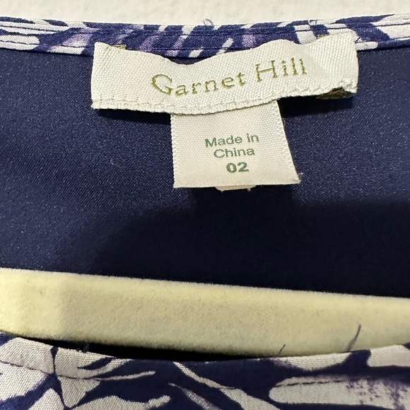 Garnet Hill Silk Navy White Tunic Sheath A Line Shift Dress size 2 - Picture 8 of 8